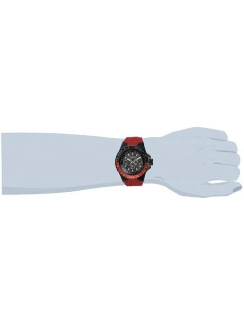 Men's All Red Rubber Band Aviator Analog Quartz Swimming Luminous Round Watch